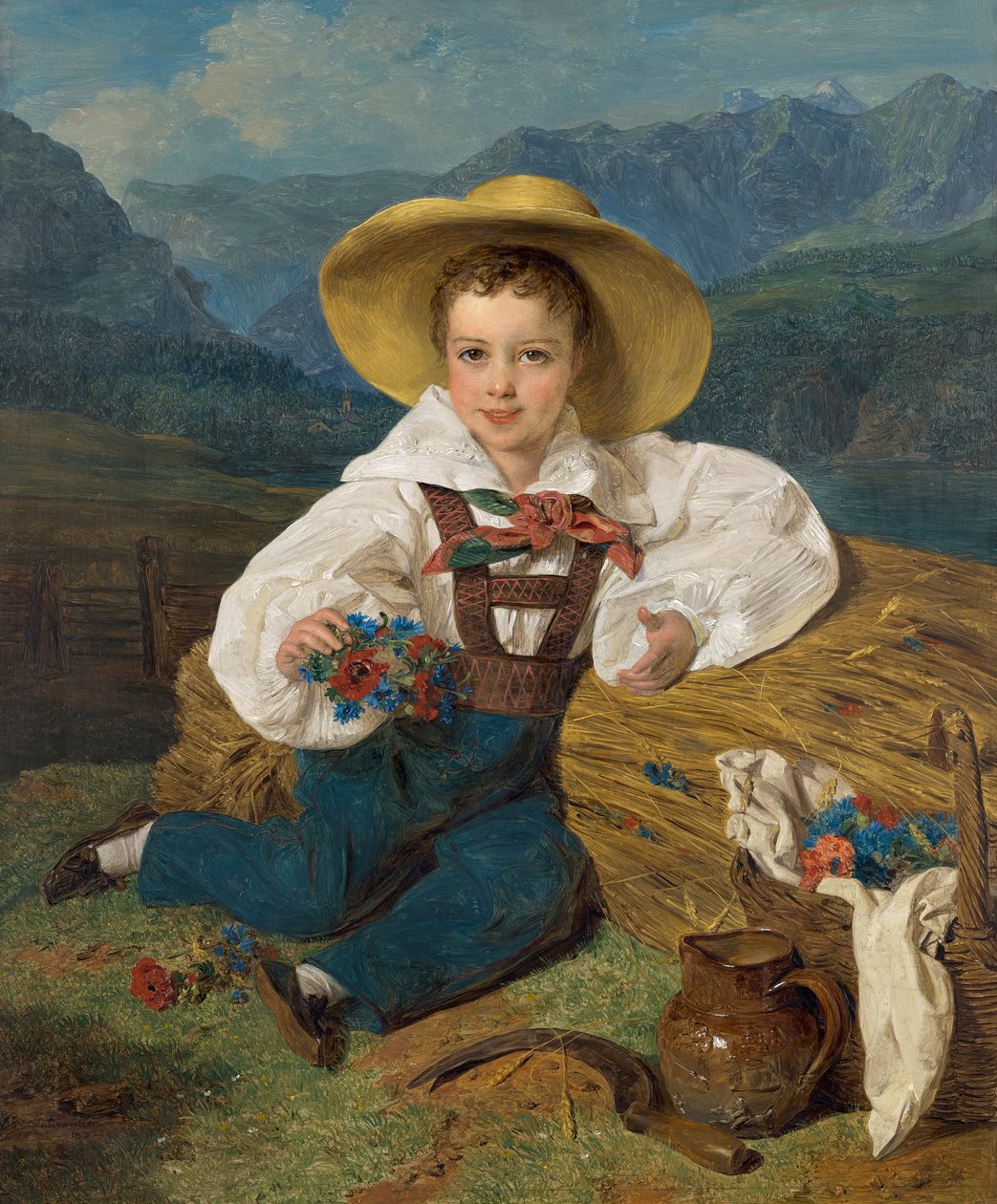 Grev Demetrius Apraxin som barn foran et bjerglandskab af Ferdinand Georg Waldmuller