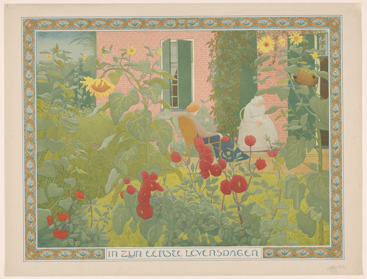 To kvinder med baby I hans første levedage (titel på objekt) af Ferdinand Hart Nibbrig (signed by artist)