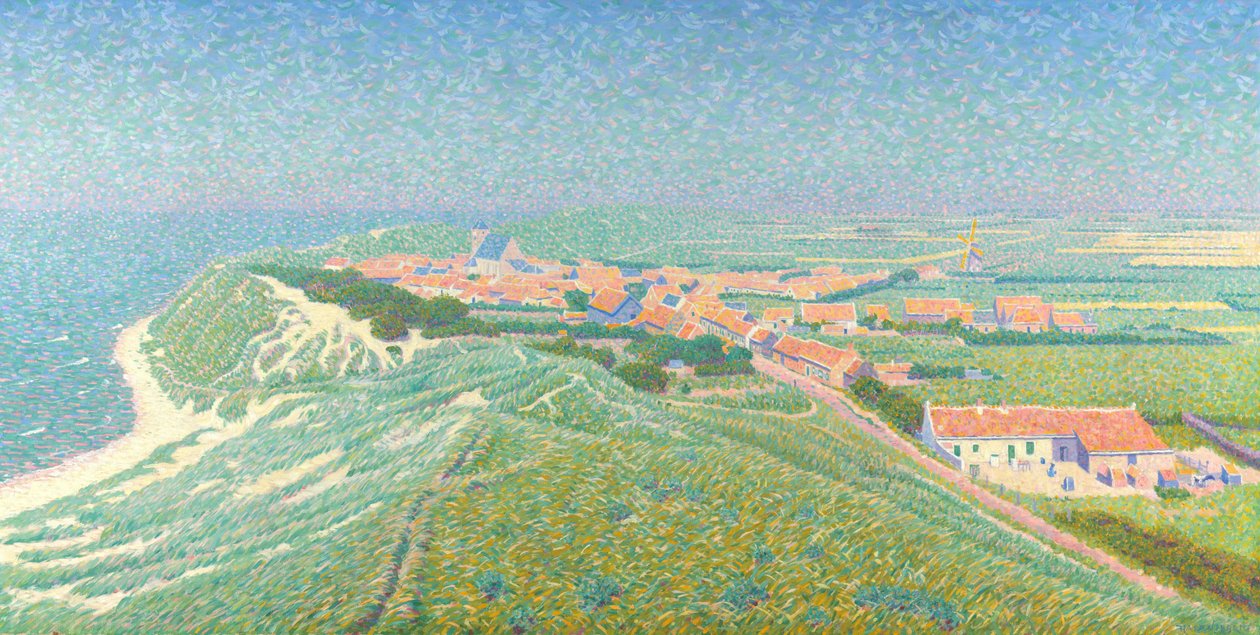 Udsigt over Zoutelande på øen Walcheren af Ferdinand Hart Nibbrig (signed by artist)