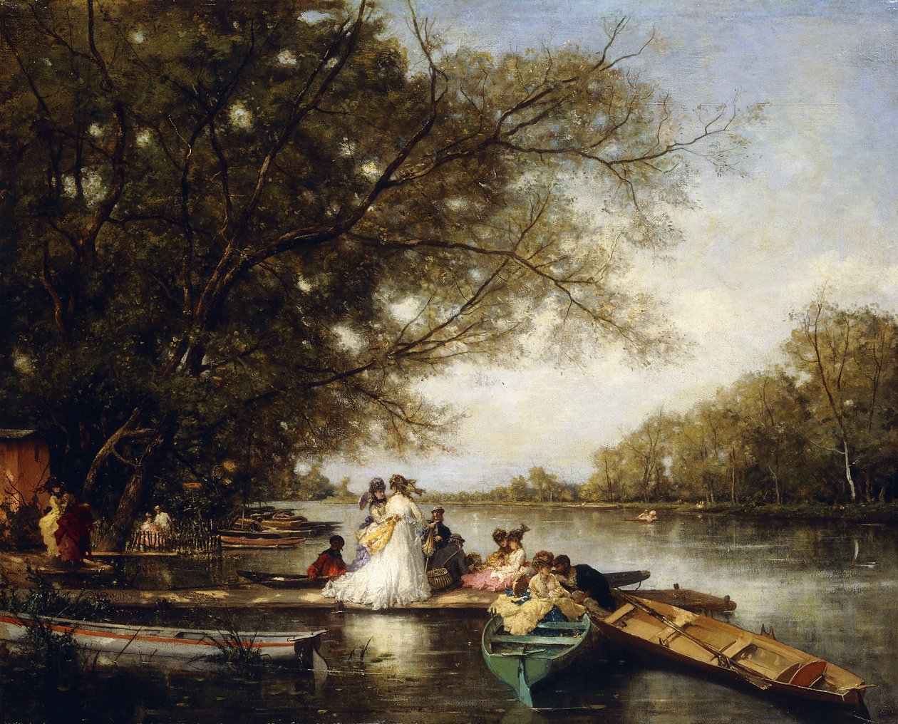 Bådfest på Themsen, af Ferdinand Heilbuth
