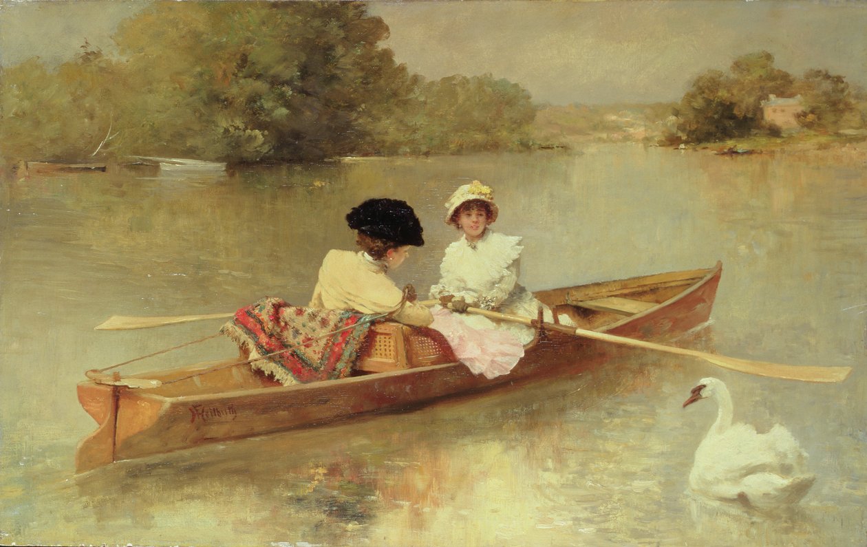 Sejlads på Seinen, 1875-76 af Ferdinand Heilbuth