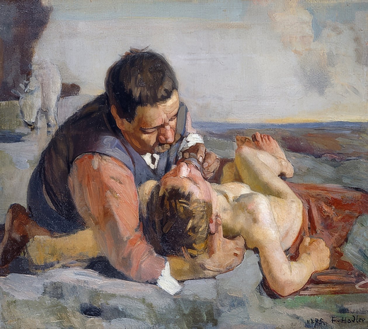 Den barmhjertige samaritan. Omkring 1883 af Ferdinand Hodler