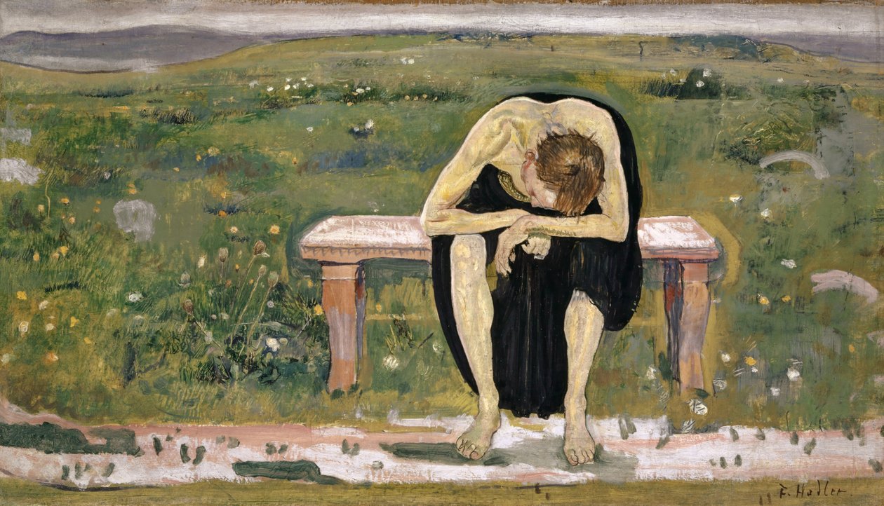 Skuffet sjæl, ca 1891. af Ferdinand Hodler