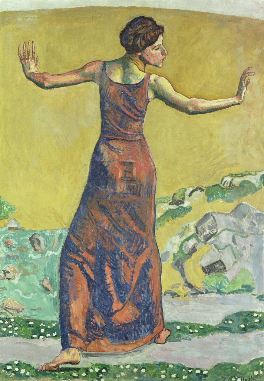 Joyful Woman (olie på lærred) (se også 155108) af Ferdinand Hodler
