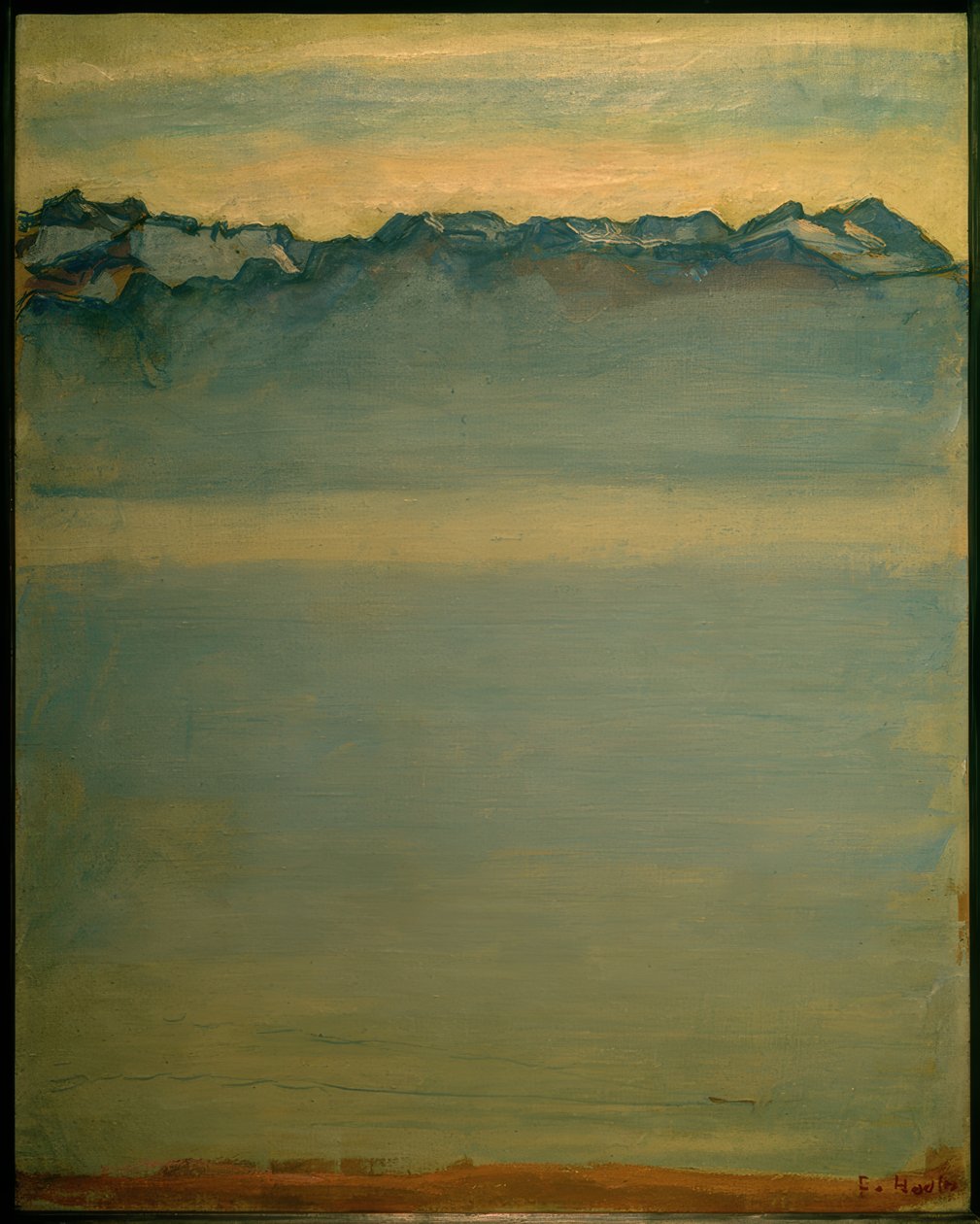 Genevesøen med Savoyalperne af Ferdinand Hodler