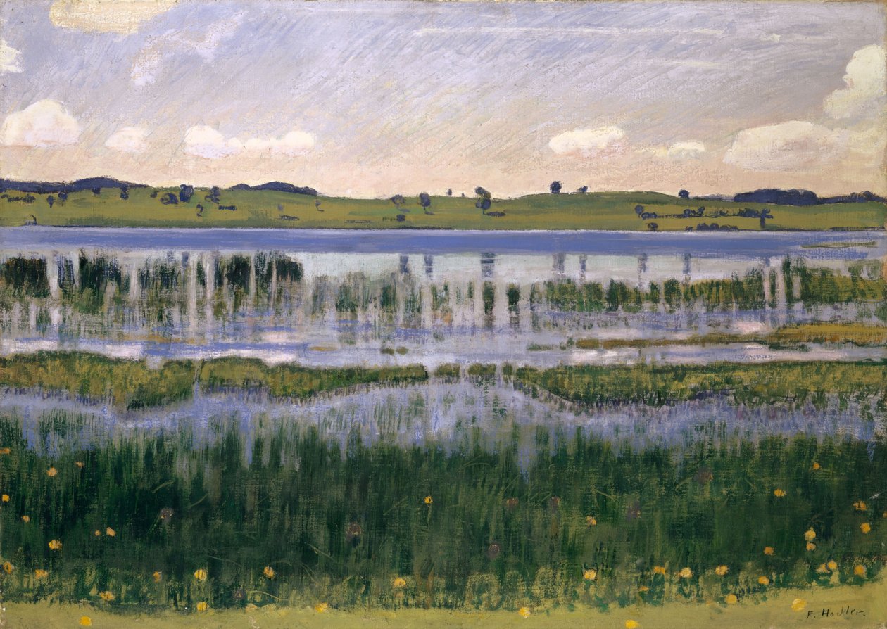 Burgäschi-søen nær Langenthal, omkring 1901. af Ferdinand Hodler