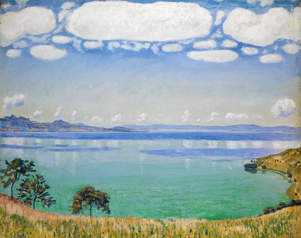 Genevesøen, set fra Chexbres, 1905. af Ferdinand Hodler
