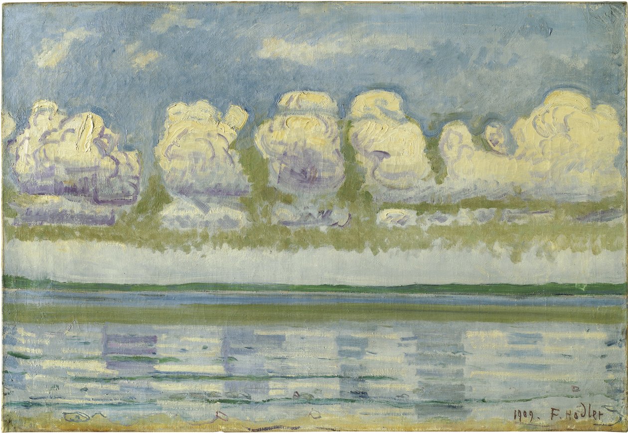 Genevesøen med den schweiziske Jura, 1909 af Ferdinand Hodler