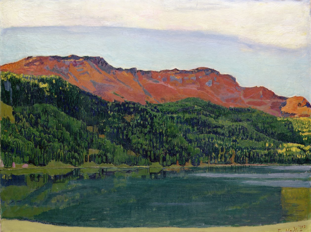 Silvaplana-søen med Piz Corvatsch af Ferdinand Hodler