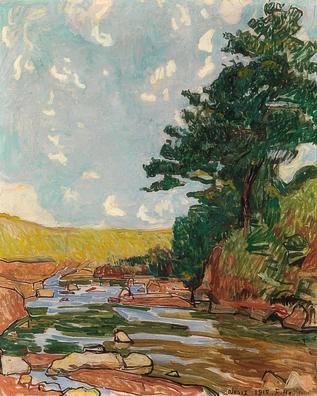 Landskab nær Néris. 1915 af Ferdinand Hodler