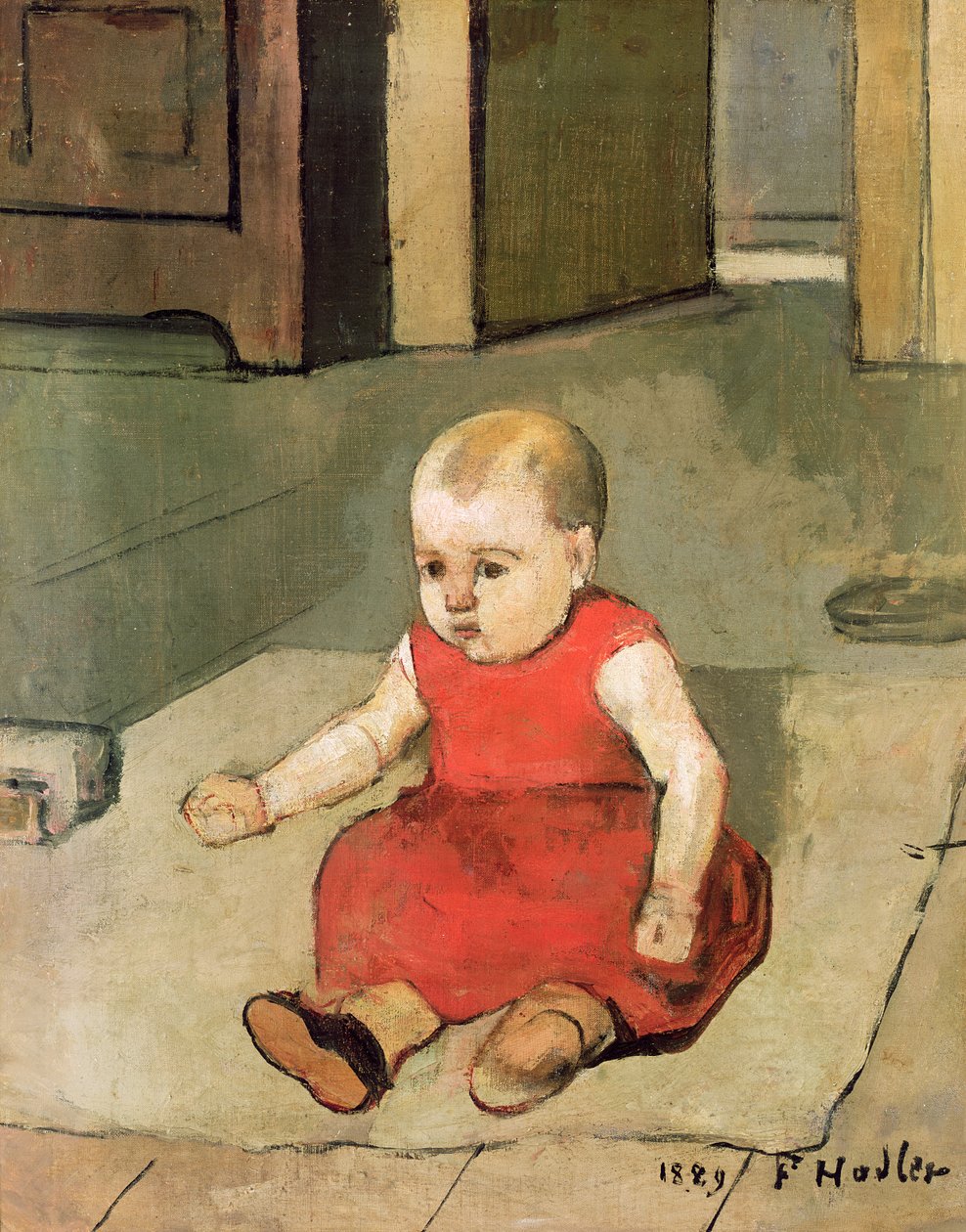 Lille Hector på gulvet, 1889 af Ferdinand Hodler