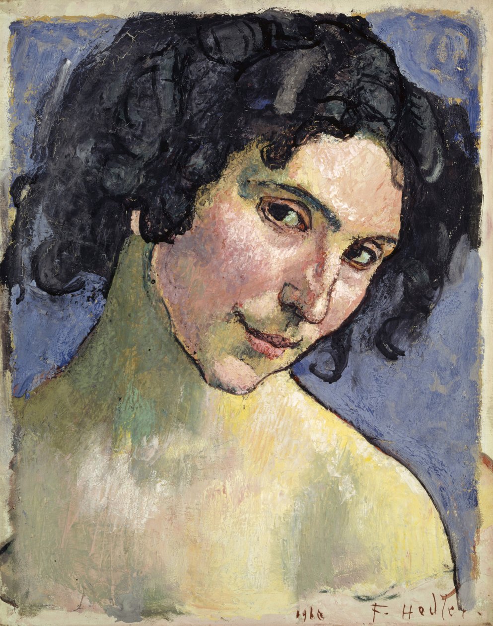 Portræt af modellen Giulia Leonardi, 1910. af Ferdinand Hodler