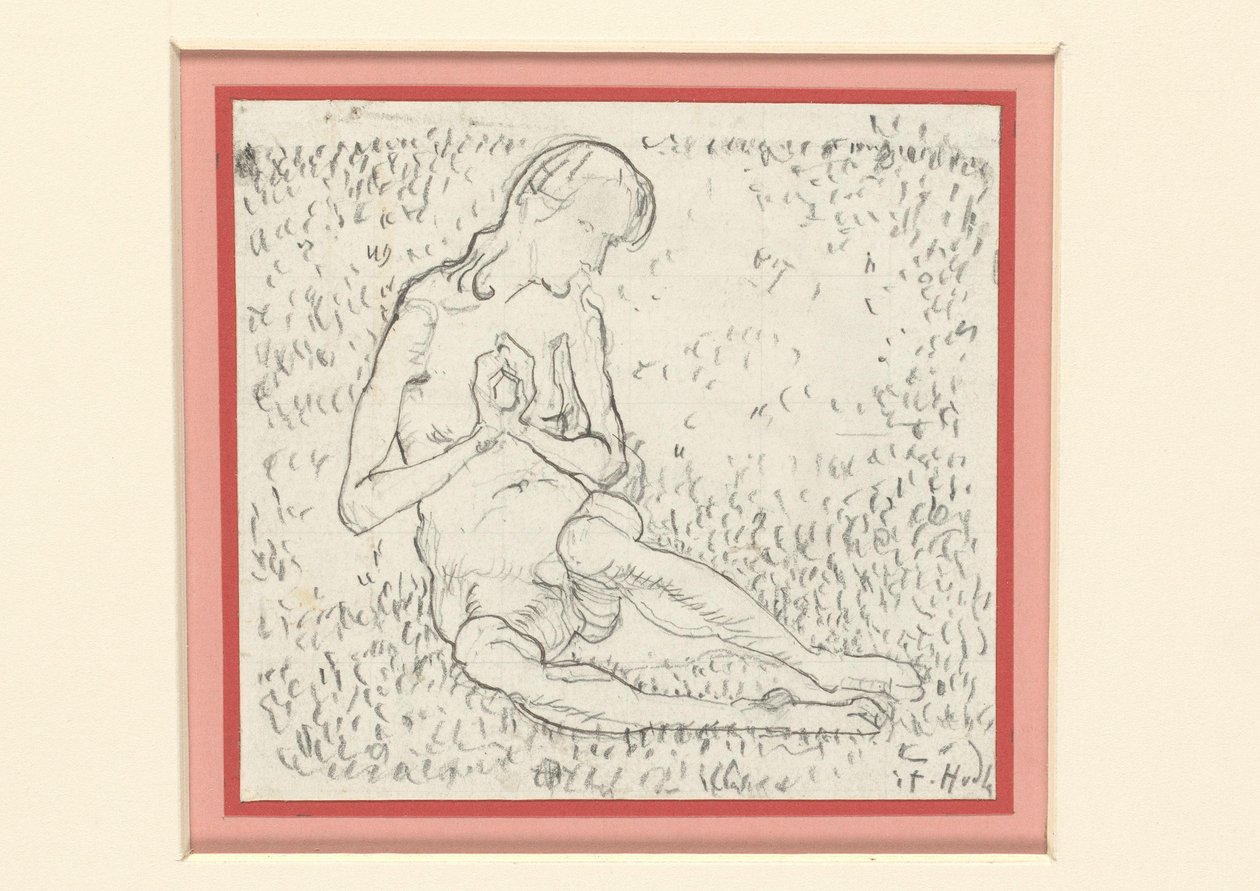 Studie für Die Erwachende (Der Tag) af Ferdinand Hodler