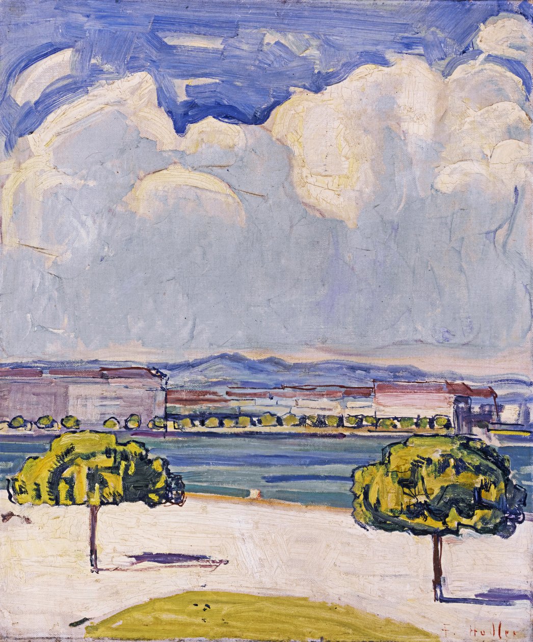 Quai du Mont-Blanc i Genève set fra Jardin Anglais, ca. 1910. af Ferdinand Hodler