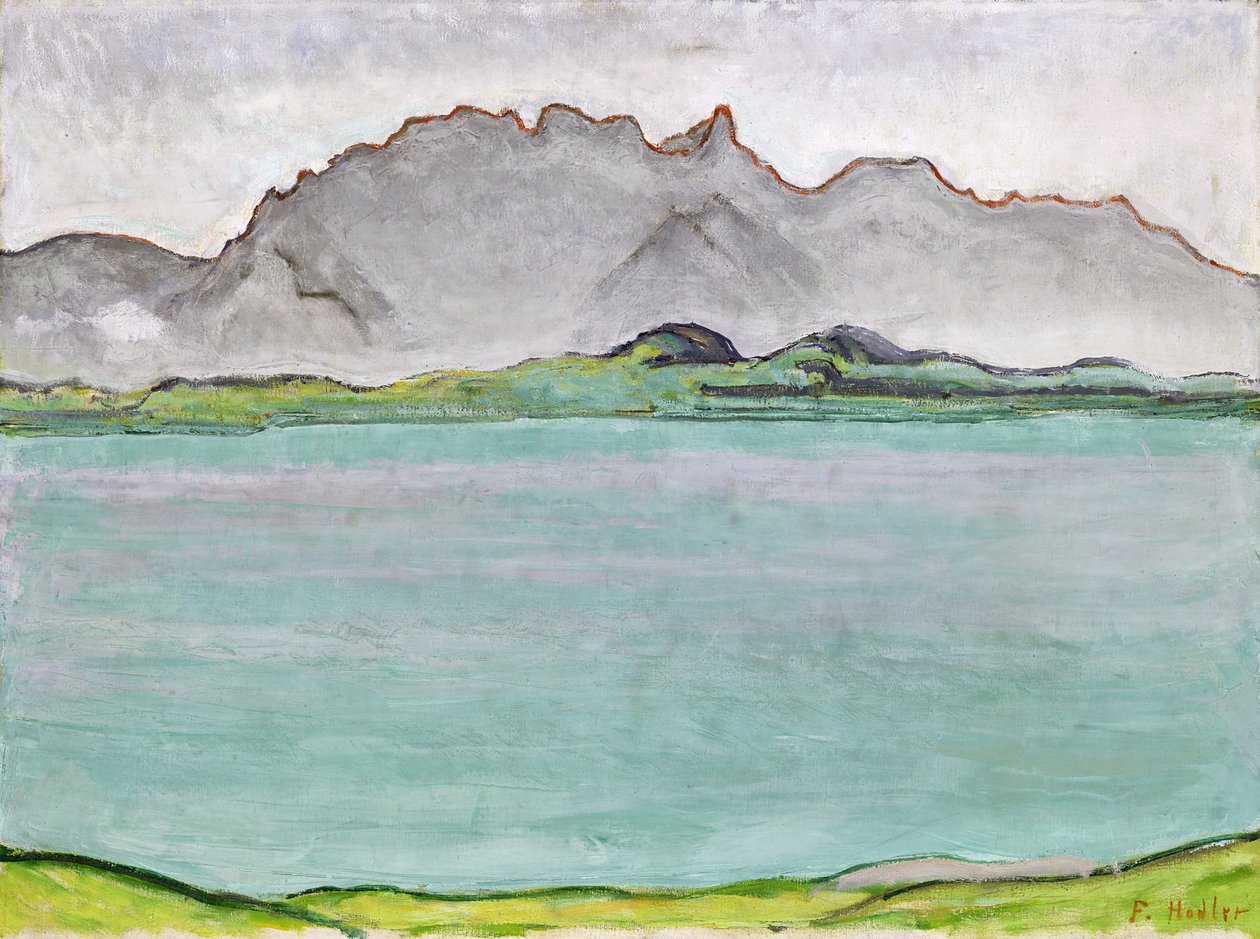 Stockhorn-bjergene og Thun-søen, 1911 af Ferdinand Hodler