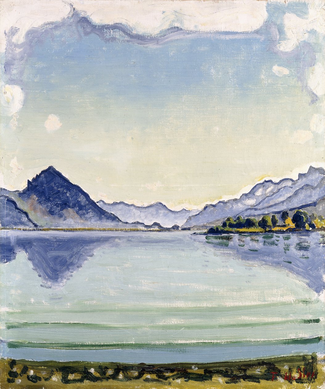 Thunsøen ved Leissingen, 1909 af Ferdinand Hodler