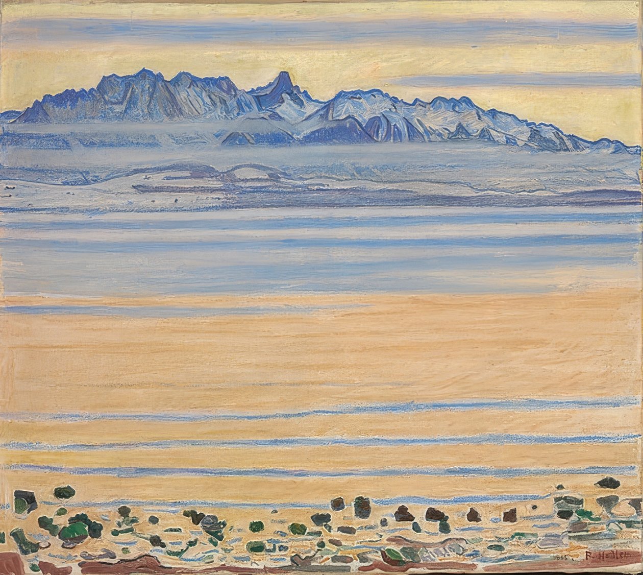 Thun-søen med Stockhorn-kæden. 1904 af Ferdinand Hodler