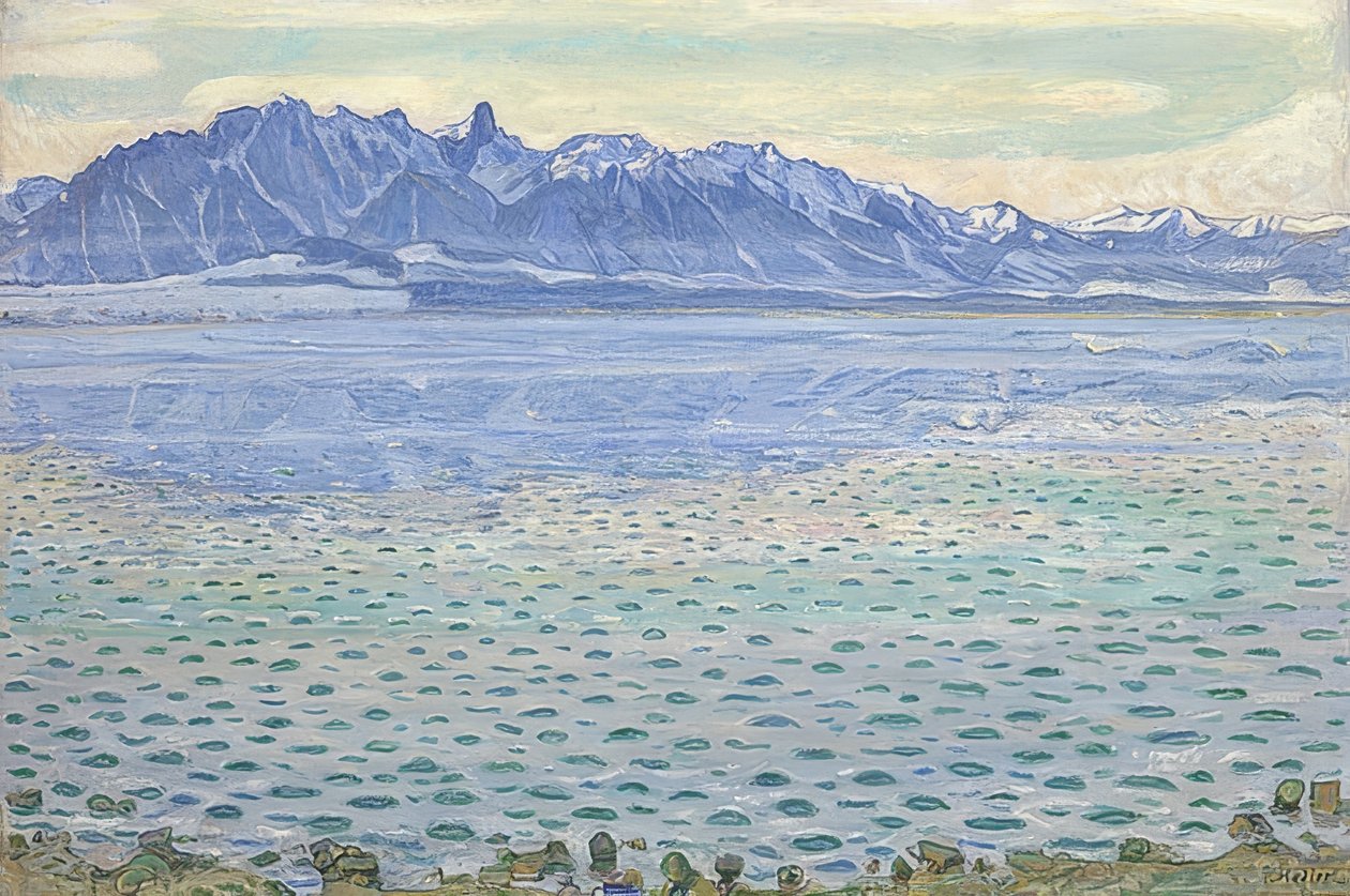 Thun-søen med Stockhorn-kæden. 1904 af Ferdinand Hodler