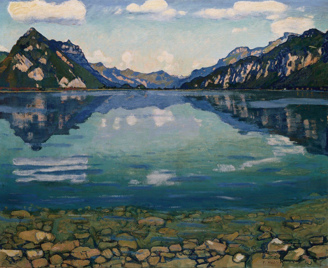 Thunersee med eftertanke, 1904 af Ferdinand Hodler