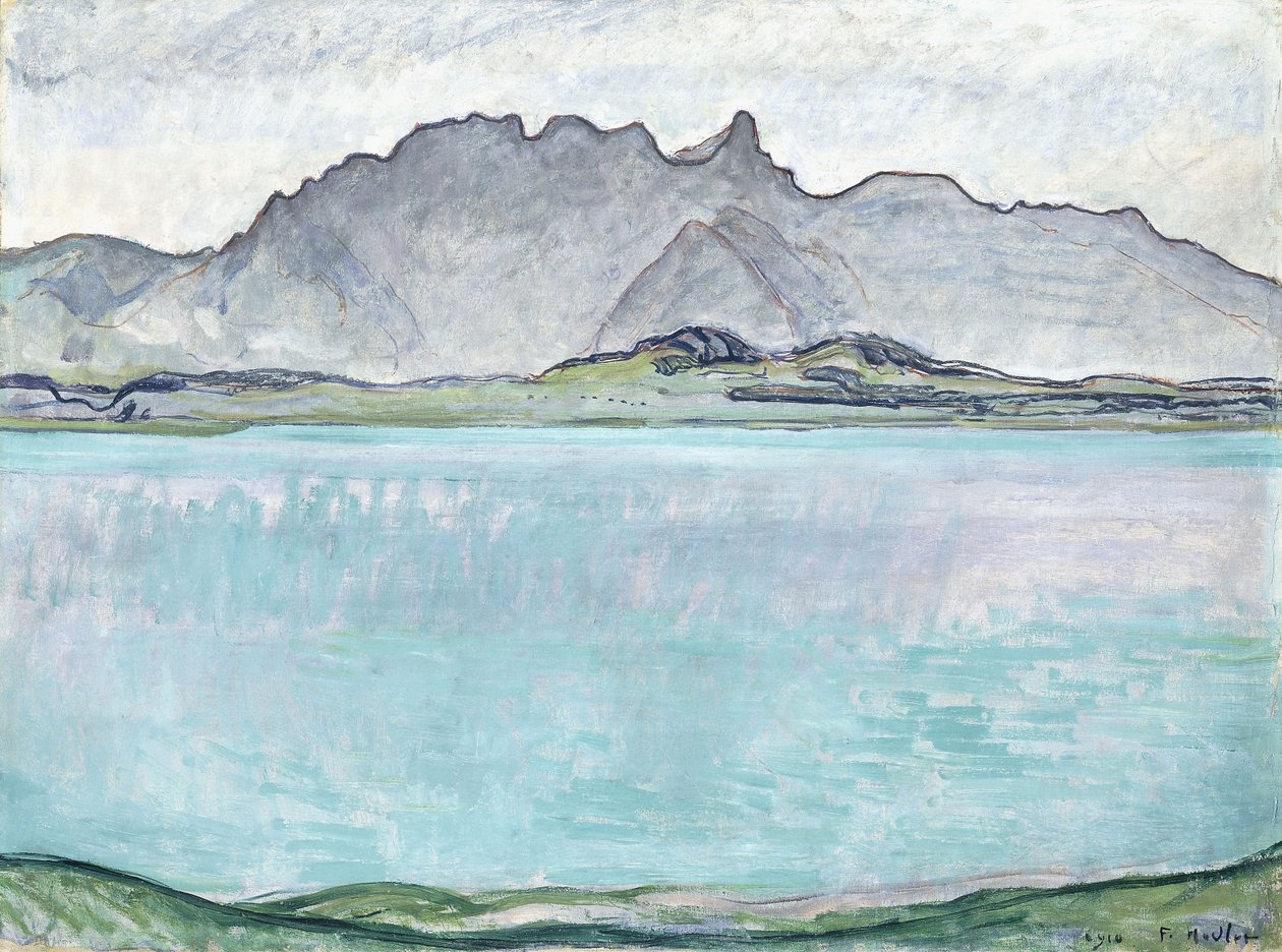 Thunersee med Stockhorn-bjergene, 1910 af Ferdinand Hodler