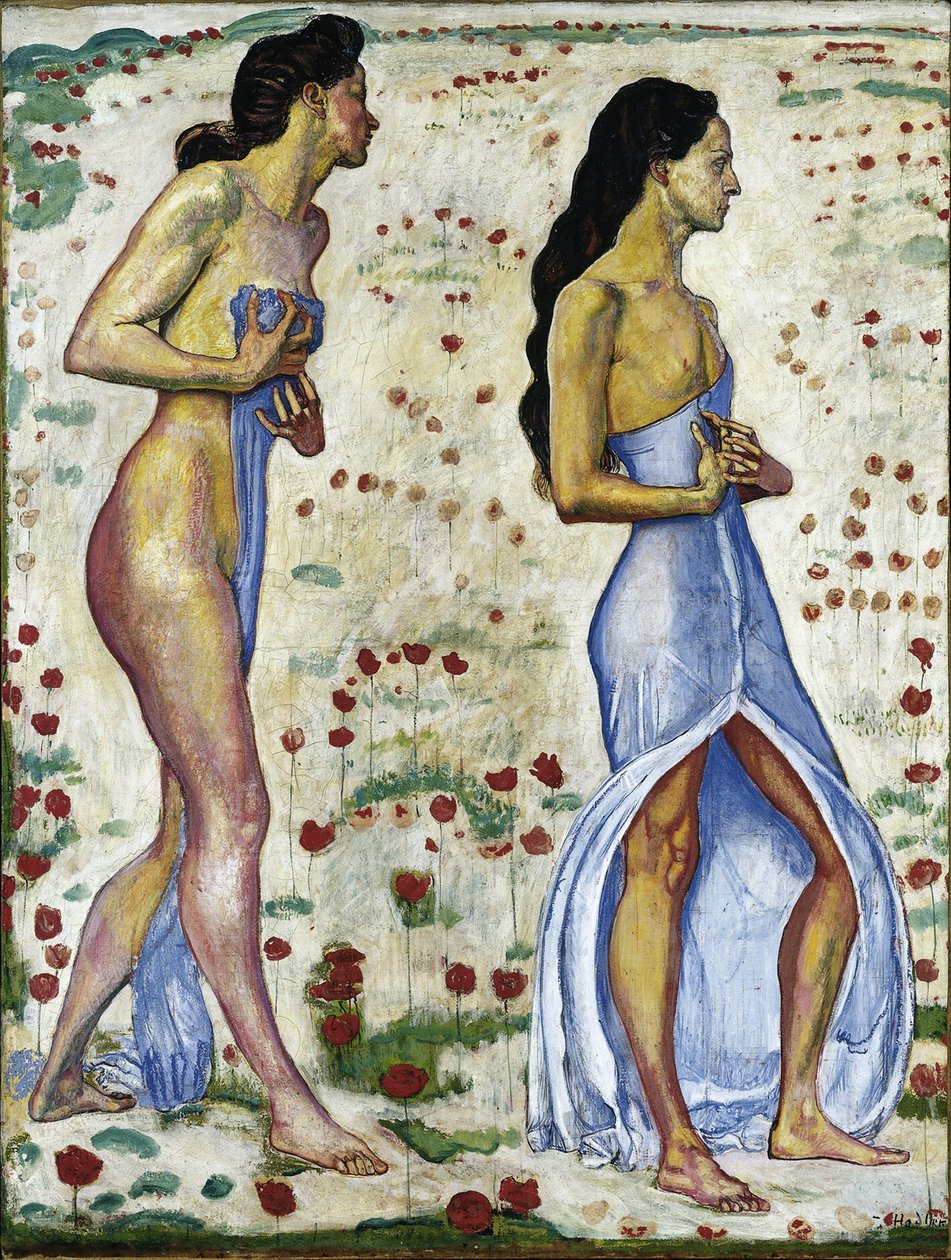 To kvinder i blomsterfølelse 1a, 1901-1906 af Ferdinand Hodler