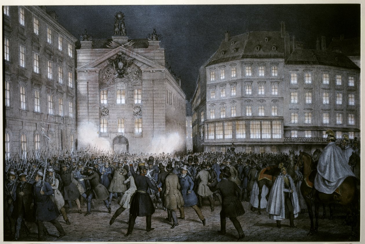 MARZREVOLUTION: De studerende får våben på tærsklen til 13. marts af Ferdinand Hofbauer