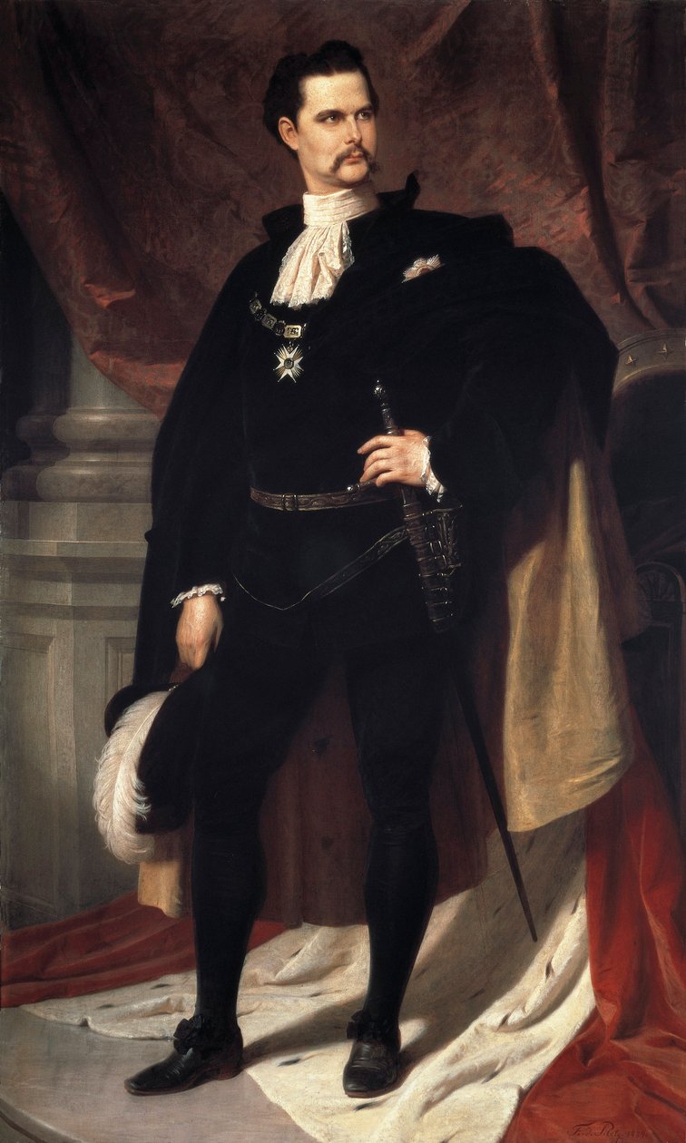 Portræt af Louis II de Baviere (Ludwig Otto Friedrich Wilhelm von Wittelsbach af Ferdinand II Piloty
