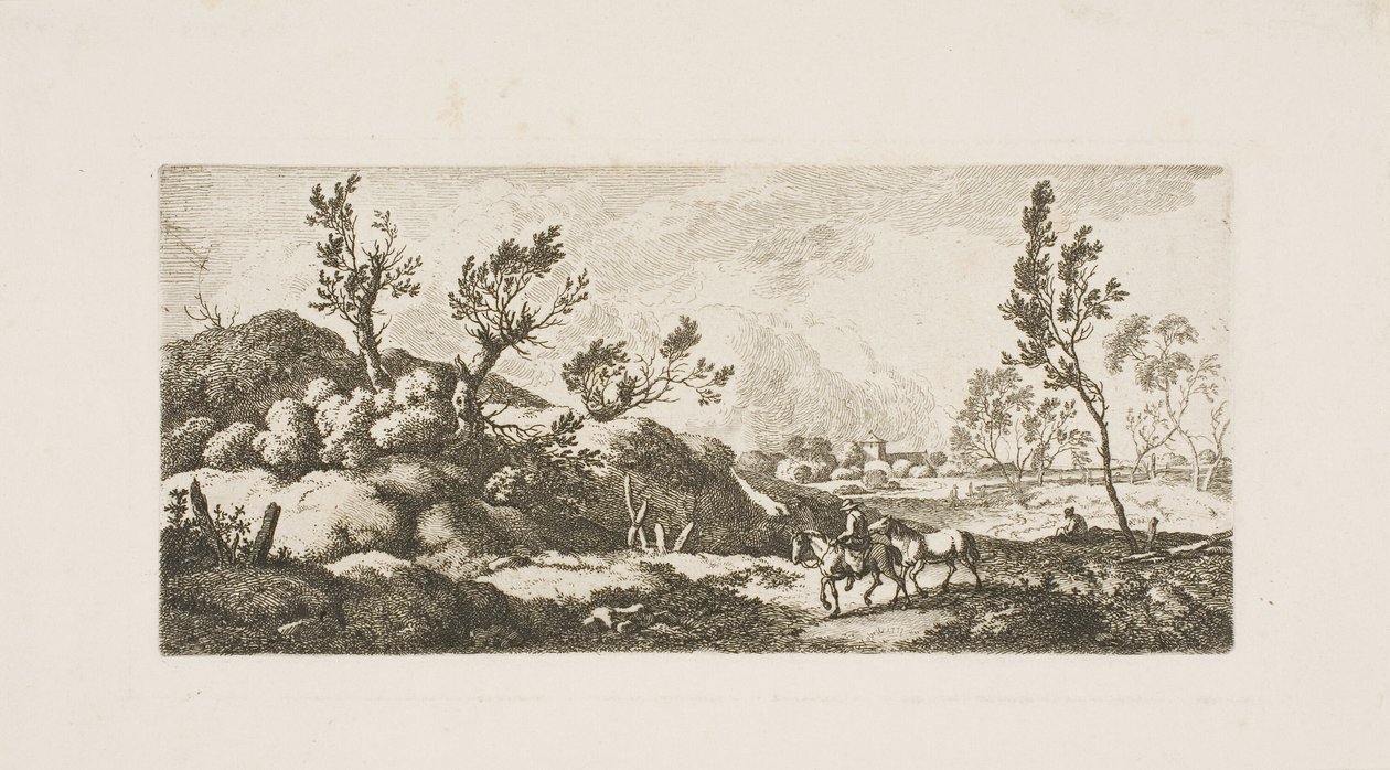 Landskab - dreng med hest af Ferdinand Kobell