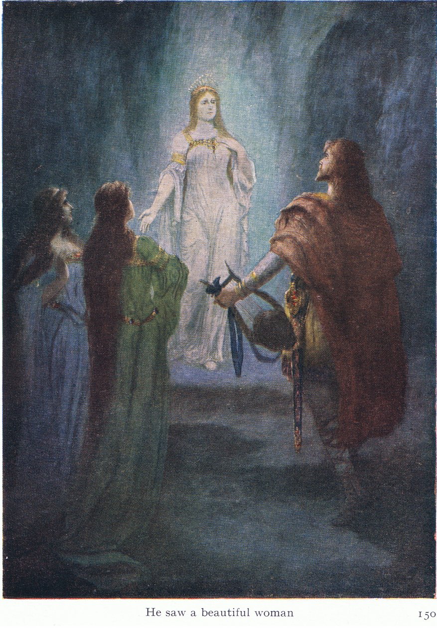 Han så en smuk kvinde, illustration fra The Stories of Wagner