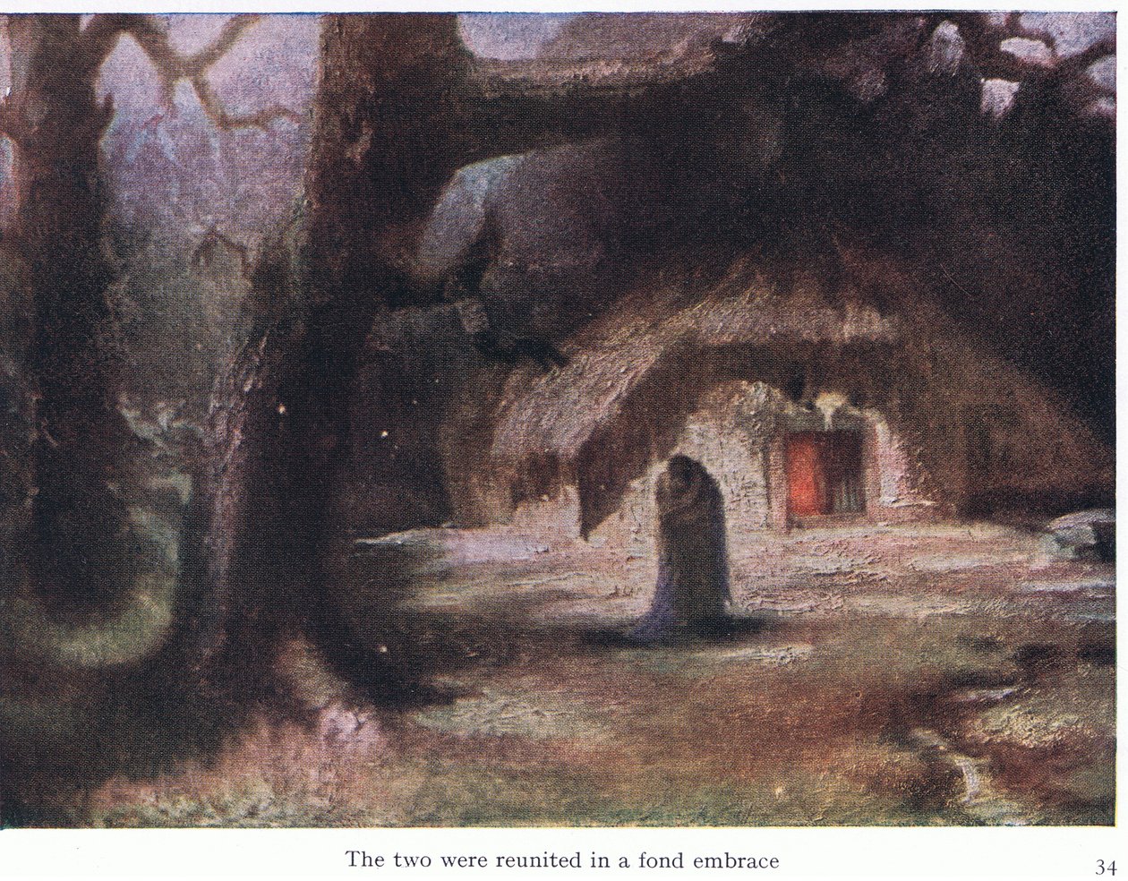 De to blev genforenet i en kærlig omfavnelse, illustration fra The Stories of Wagner