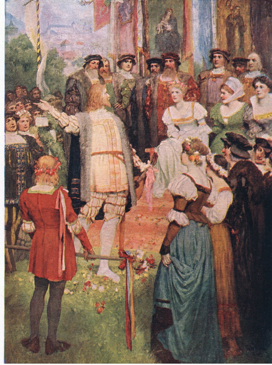 Walter begyndte sin sang, illustration fra The Stories of Wagner