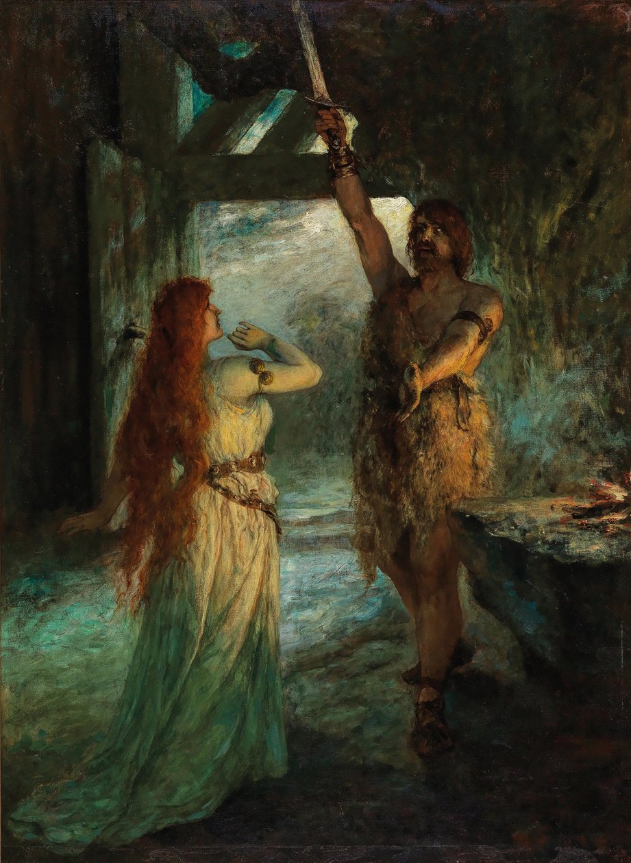 Valkyrie 1. Akt: Sieglinde og hendes bror Siegmund. af Ferdinand Leeke