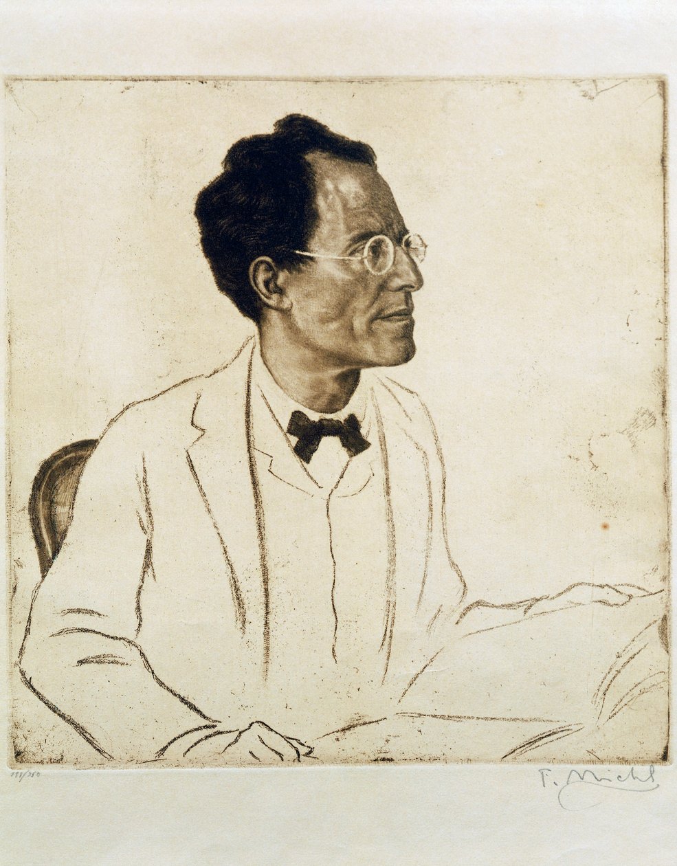 Portræt af den østrigske komponist og dirigent Gustav Mahler (Kalischt af Ferdinand Michl