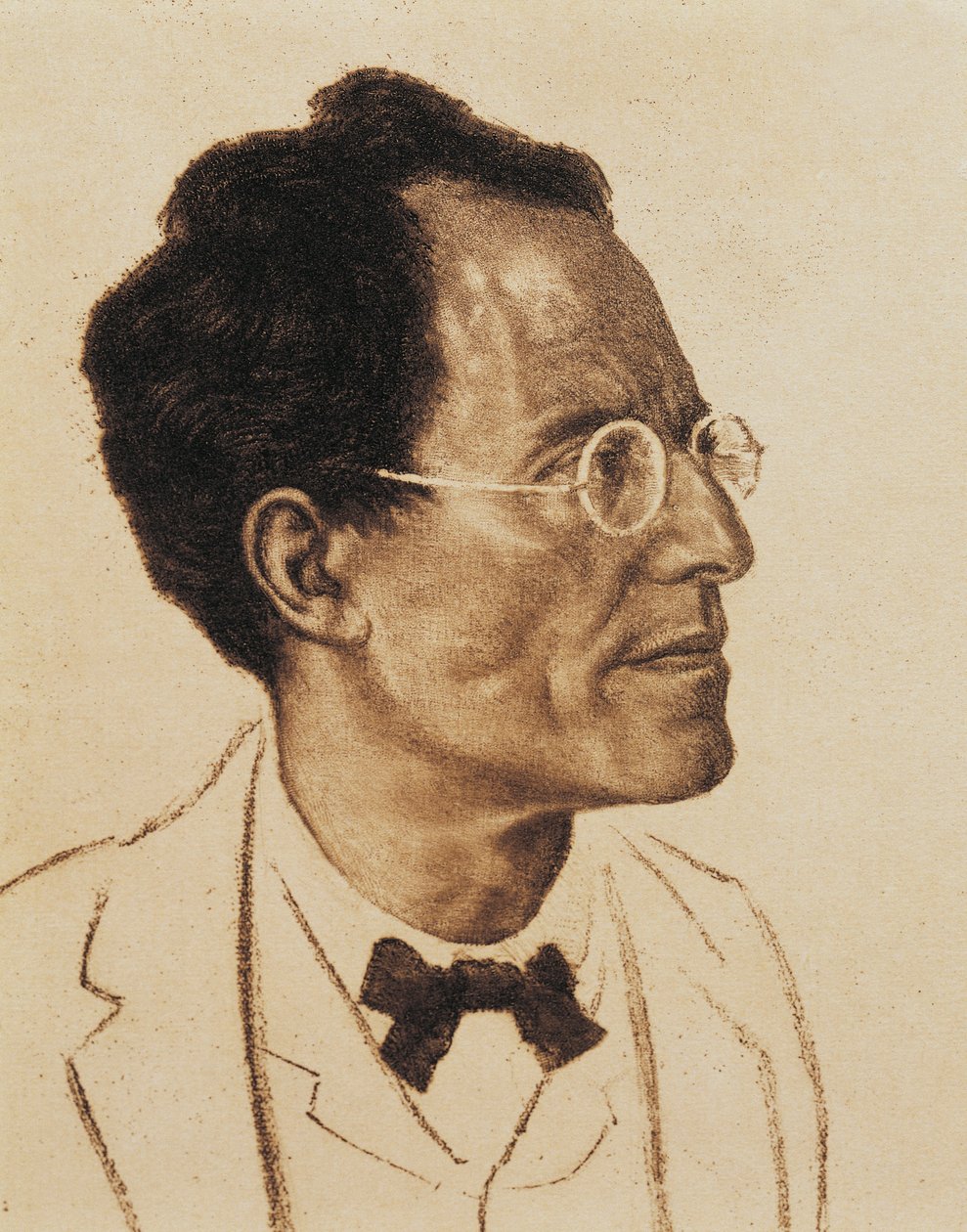Portræt af den østrigske komponist og dirigent Gustav Mahler (Kalischt af Ferdinand Michl