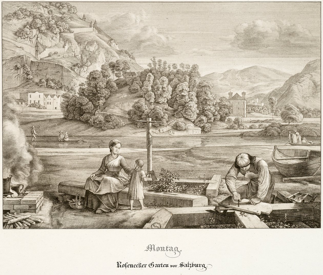 Mandag: Rosenecker-haven før Salzburg af Ferdinand Olivier