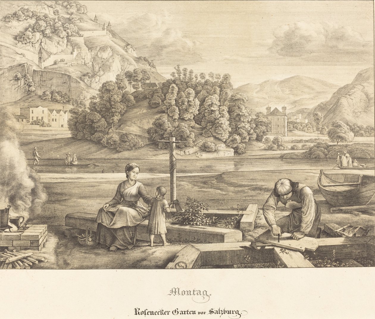 Mandag - Rosenecker Garden nær Salzburg (mandag - Rosenecker Garden nær Salzburg) af Ferdinand Olivier