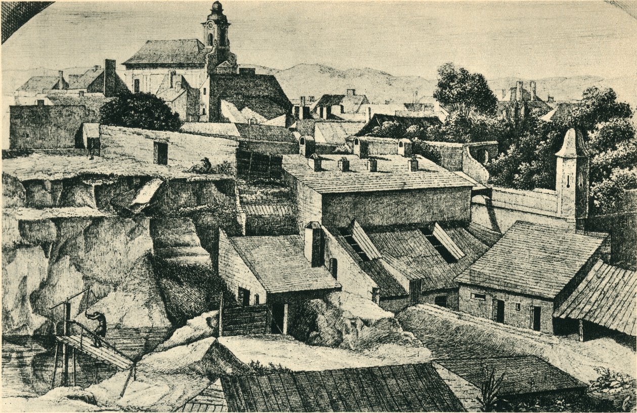 Stenbrud i Alt-Matzleinsdorf, med sognekirken St Florian i Wien, 1814-1815, 1943. af Ferdinand Olivier