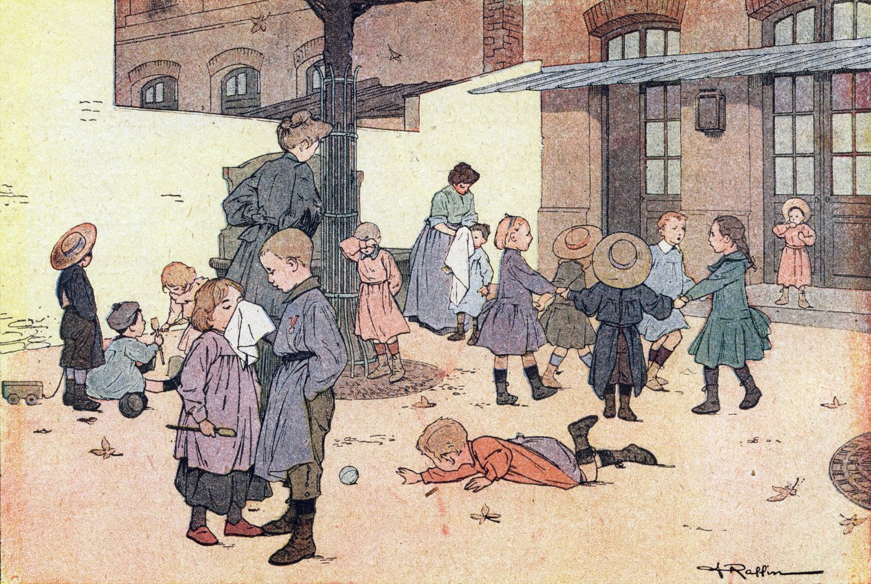 Runde og spil i den rekreative gård, i Imagier de l