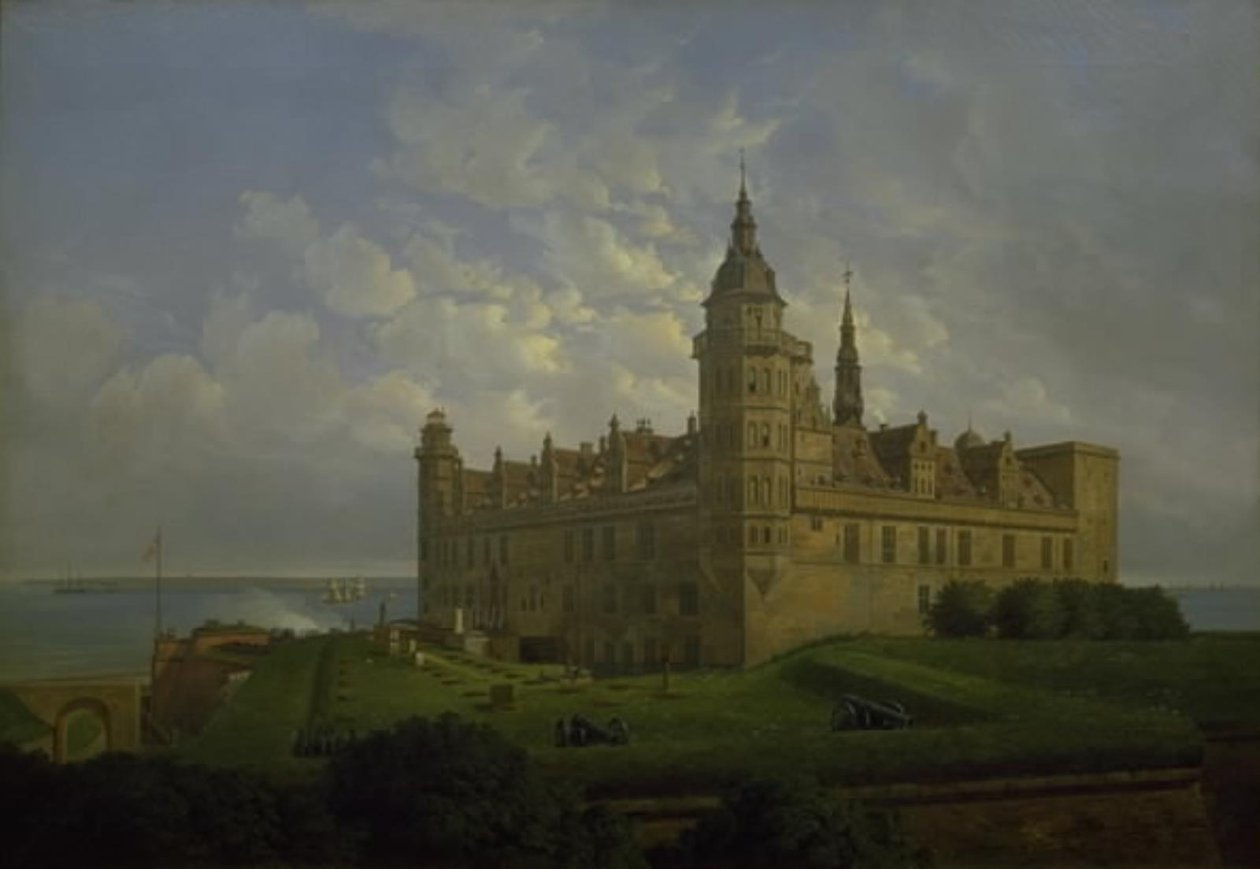 Kronborg set fra nordbastionen af Ferdinand Richardt