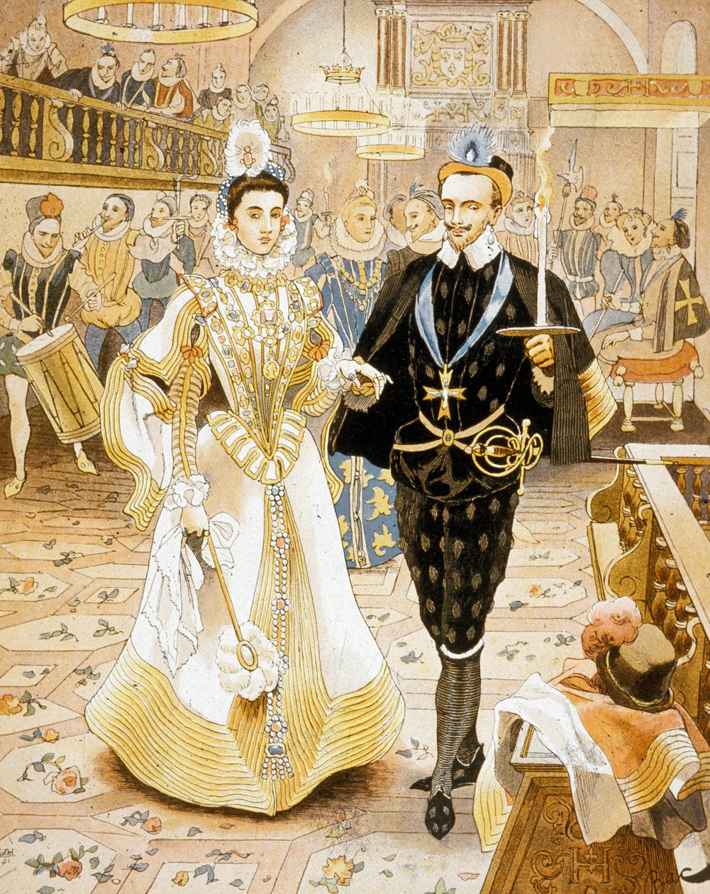 Den franske kong Henri III og fakkeldansen af Ferdinand Sigismund Bac