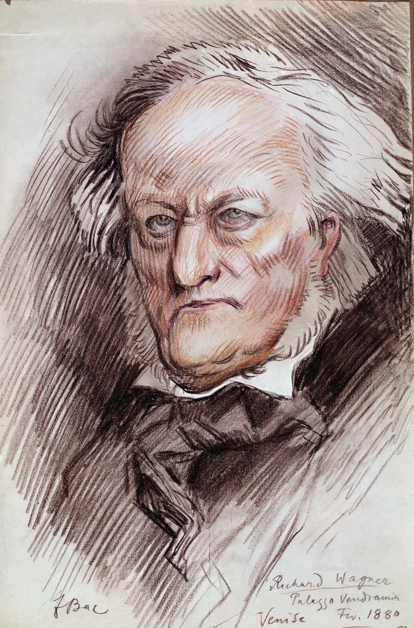 Portræt af Richard Wagner (tegning af Ferdinand Sigismund Bac