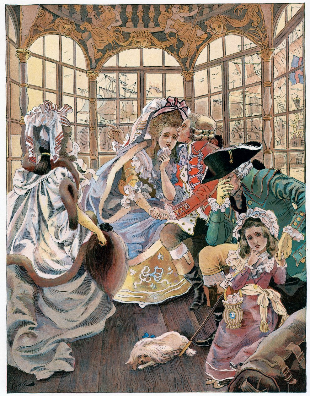 Udvandringen under revolutionen, 1700-tallet, c1880-1950. af Ferdinand Sigismund Bac