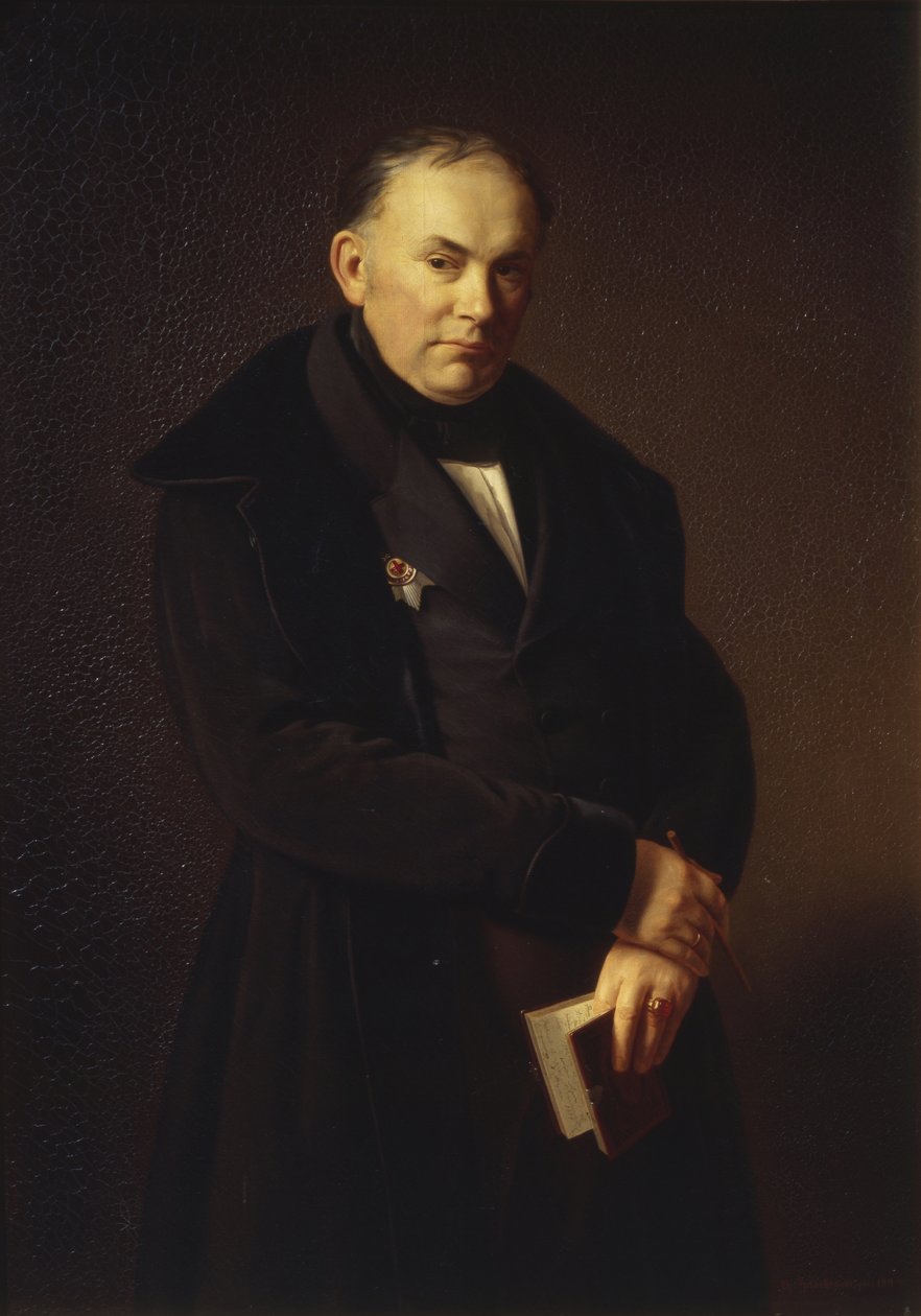 Portræt af digteren Vasily Zhukovsky 1783-1852, 1844 af Ferdinand Theodor Hildebrandt