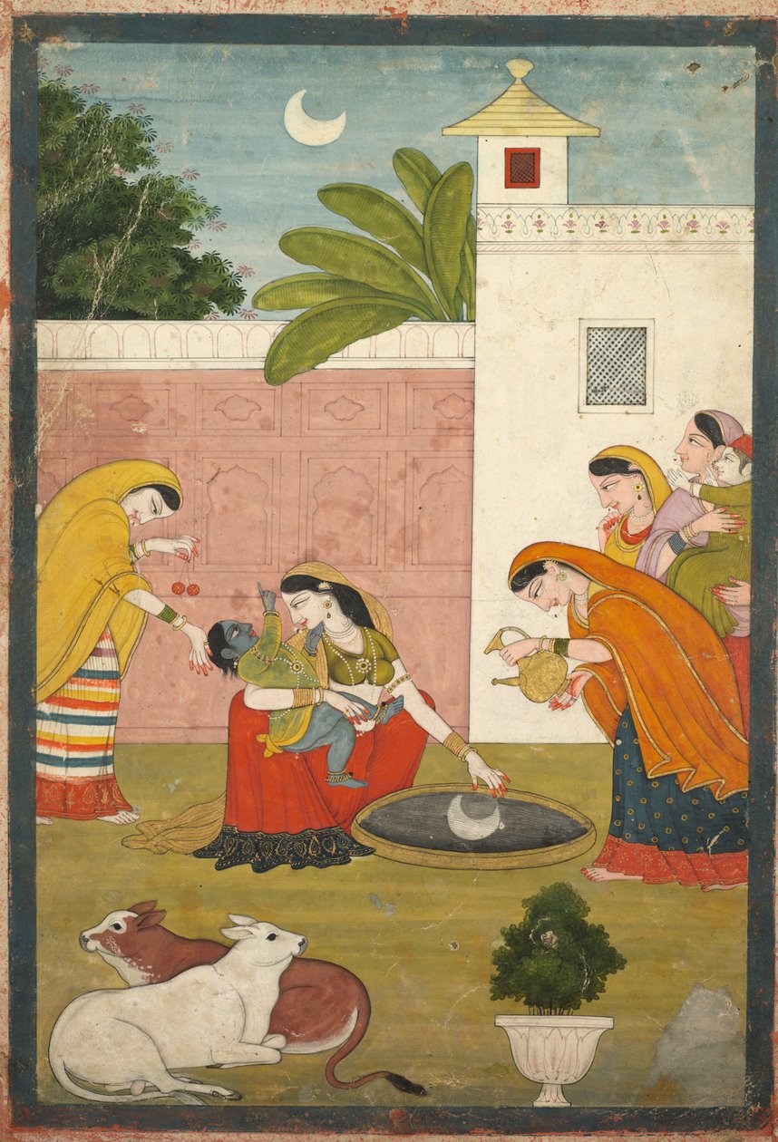 Krishna rækker ud efter månen af Ferdinand Tietz