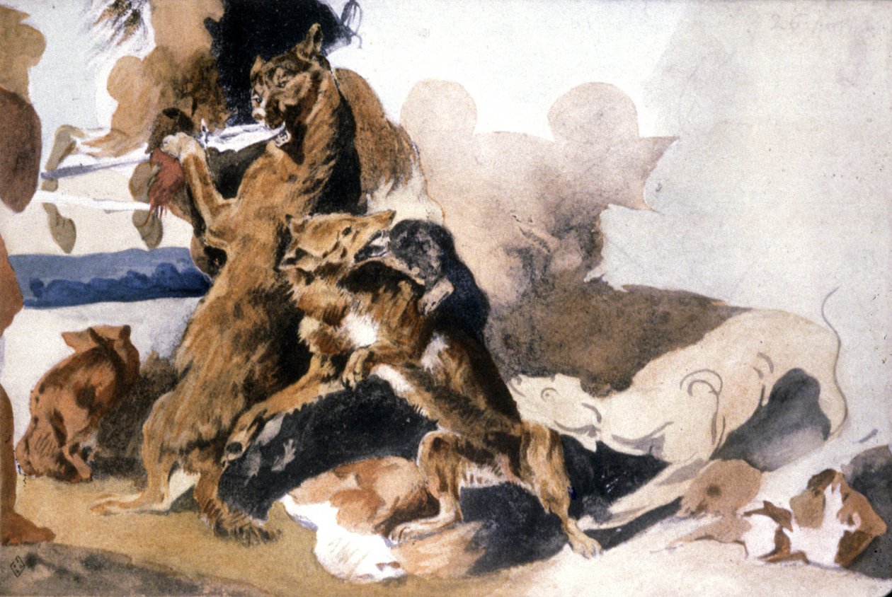 Ulve af Ferdinand Victor Eugene (after) Delacroix