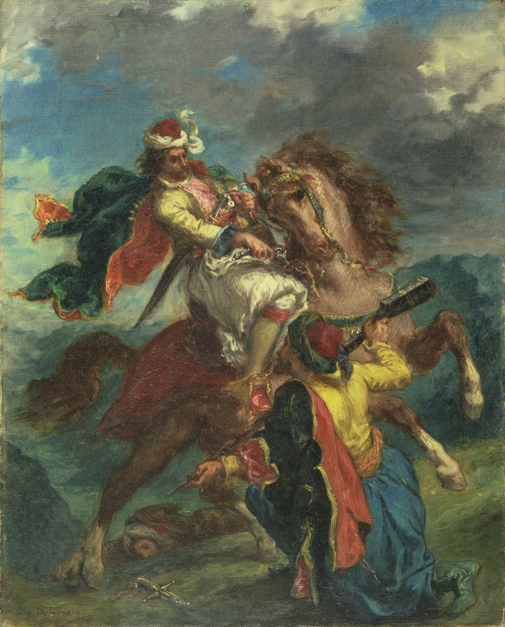 En tyrker overgiver sig til en græsk rytter, 1856 af Ferdinand Victor Eugene Delacroix