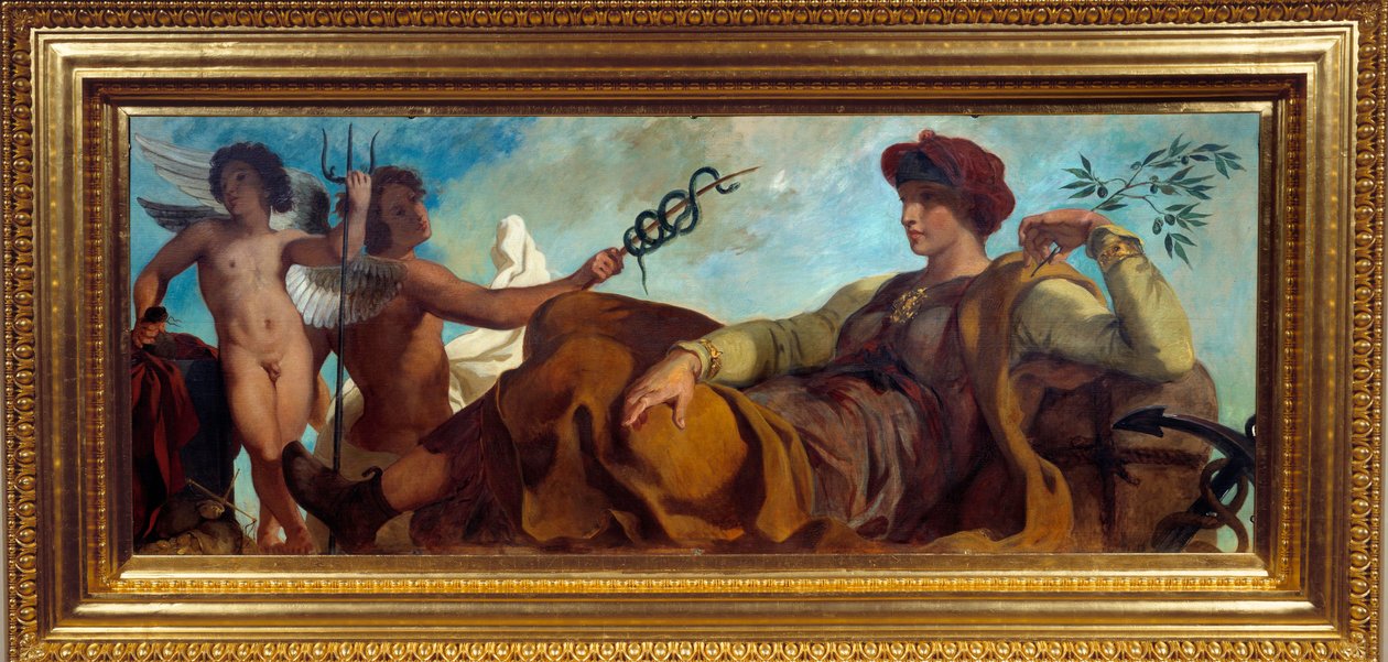 Allegori om malerindustrien af Eugene Delacroix (1798-1863) af Ferdinand Victor Eugene Delacroix