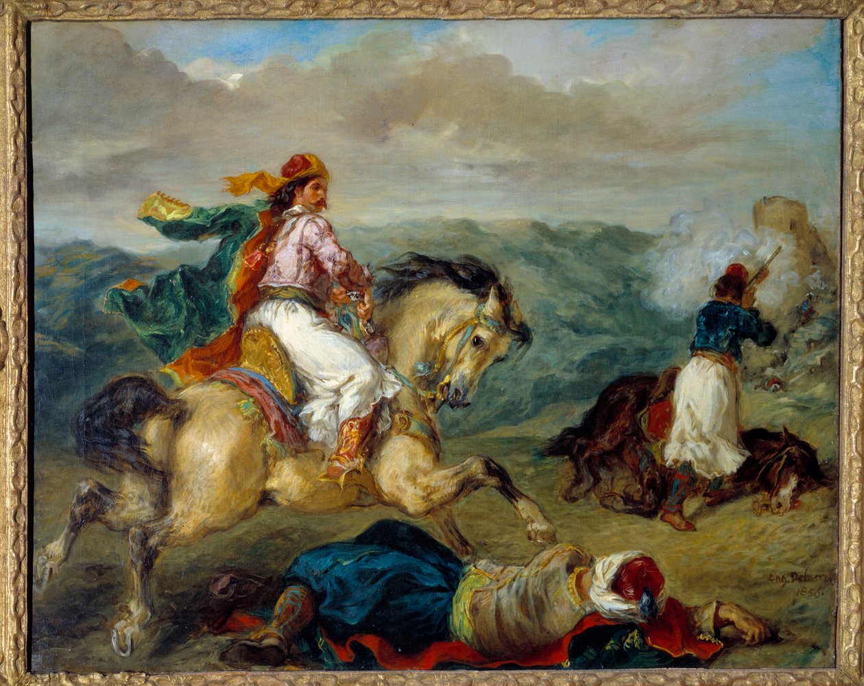 En episode af krigen i Grækenland. Maleri af Eugene Delacroix (1798-1863) af Ferdinand Victor Eugene Delacroix