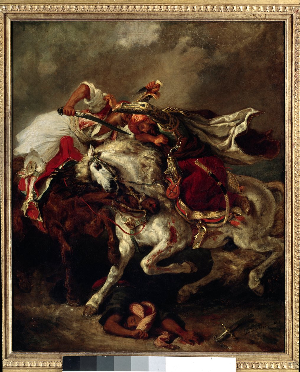 Slaget ved Giaour og Pasha (Marokko) af Ferdinand Victor Eugene Delacroix