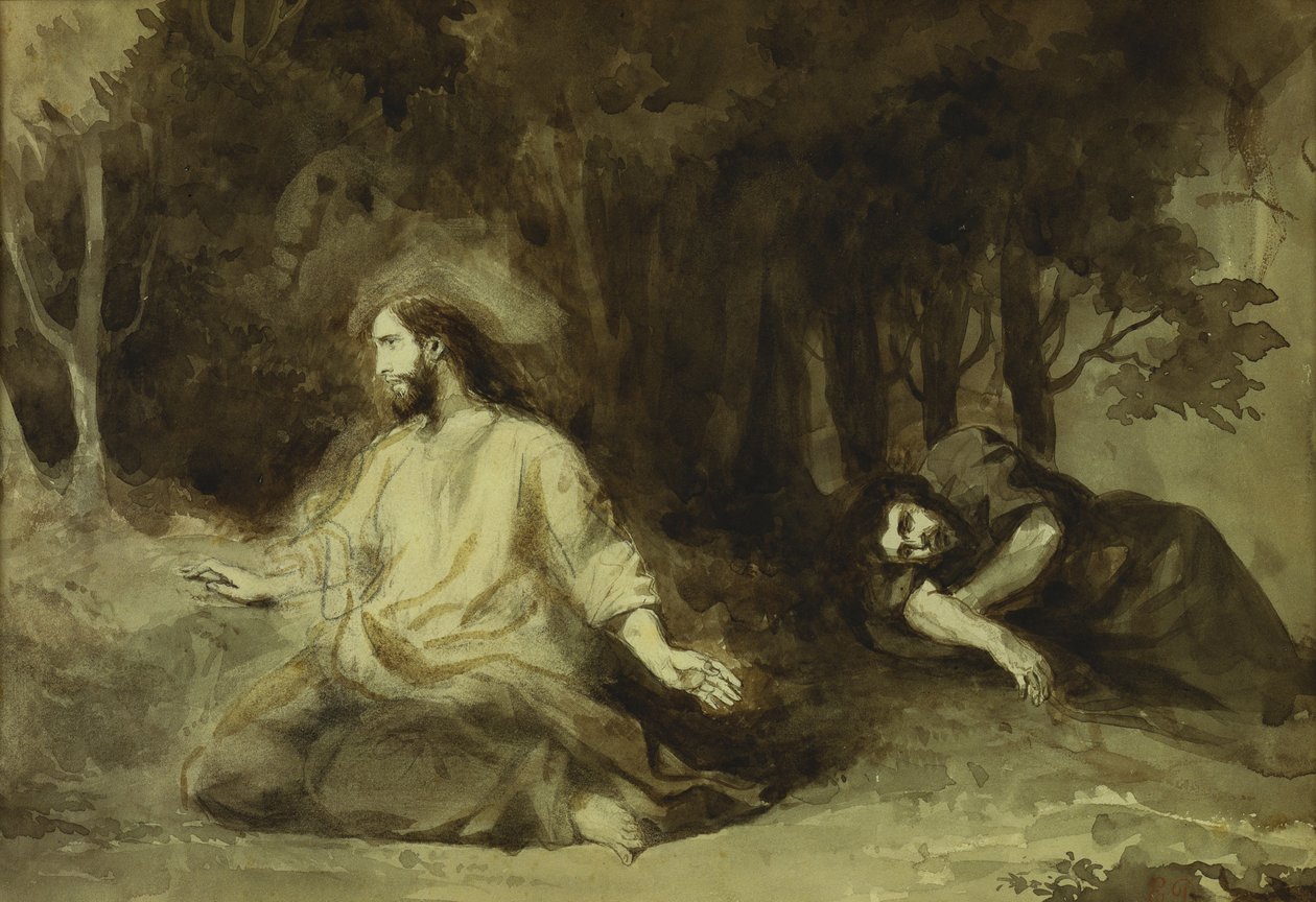 Kristus ved Oliebjerget, 1826 af Ferdinand Victor Eugene Delacroix